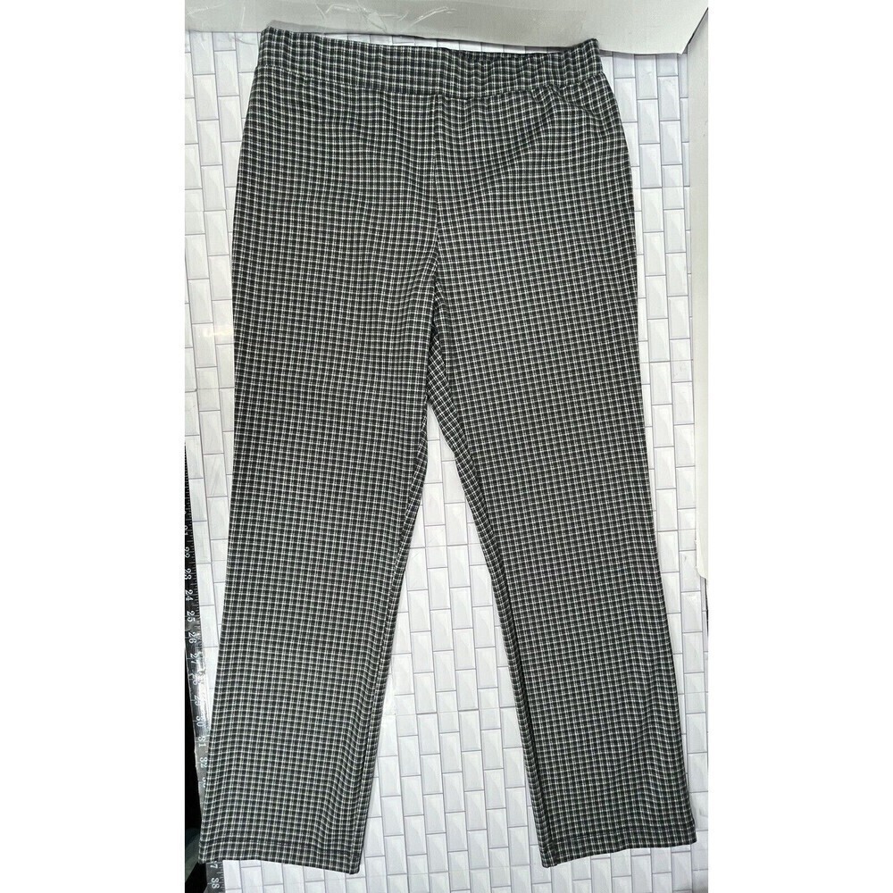Sanctuary X Anthropologie Ponte Pants Large Gray Black Houndstooth Pull On Goth